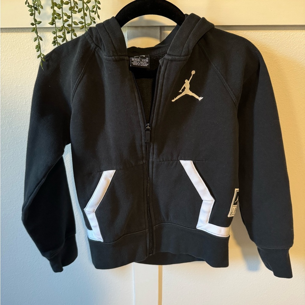 Jordan Kids Black and White Hoodie Zip Jacket